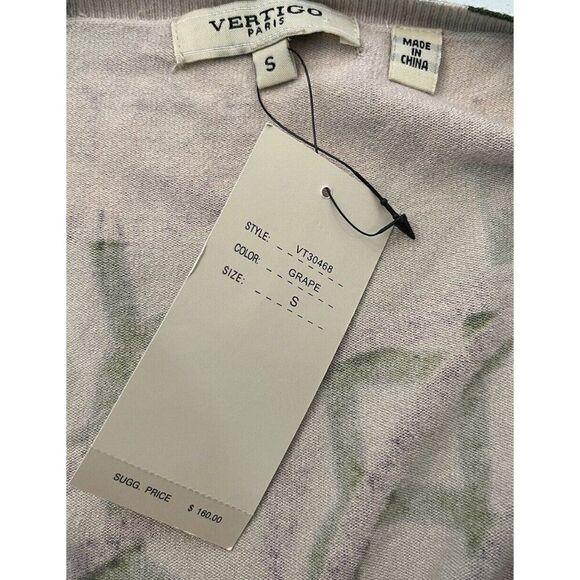 Vertigo Paris Womens Small Button Cardigan Sweater Grape Geometric NWT $160 - Picture 4 of 6